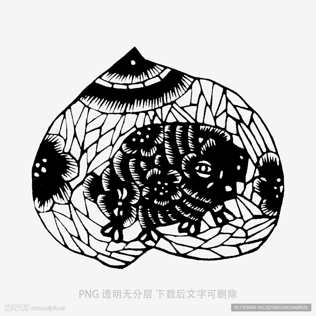 黑白线条勾勒的神秘图案