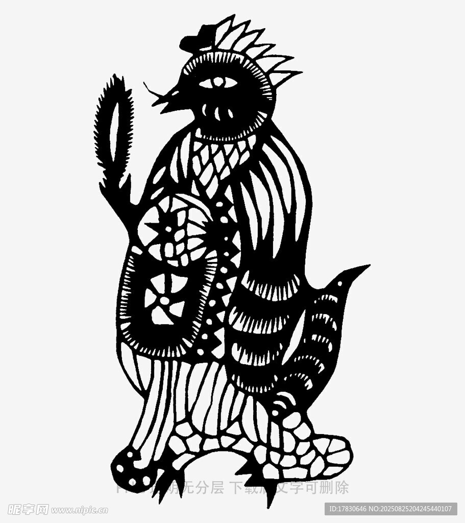 传统剪纸鸡形象艺术作品