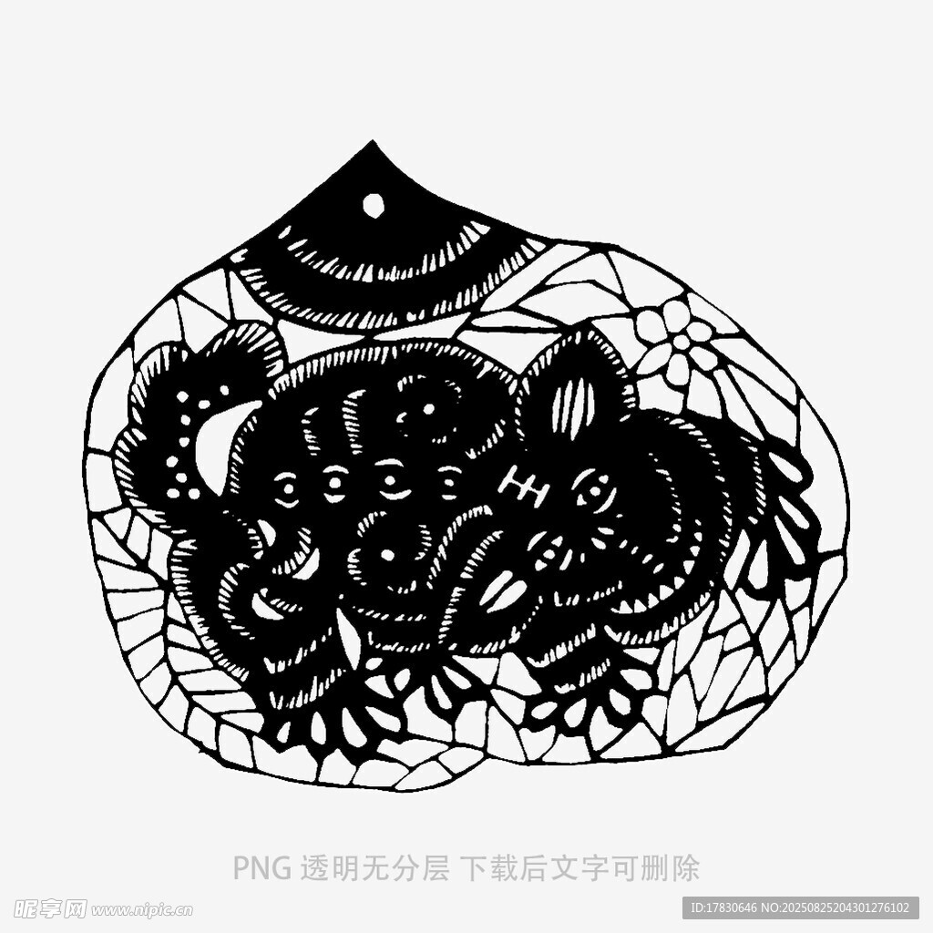 传统剪纸风格的葫芦图案