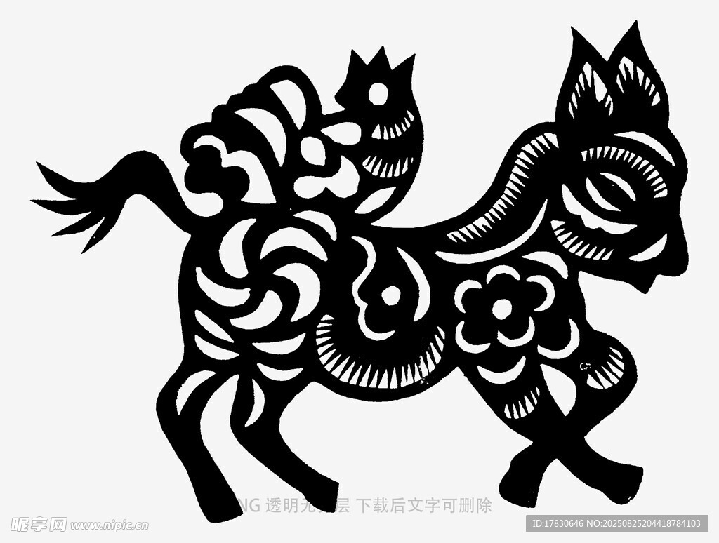 传统剪纸风奔跑的骏马