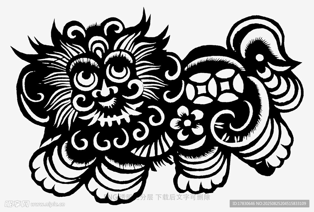 传统中式狮子图案设计