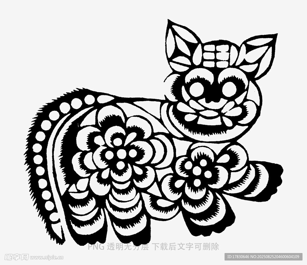 黑白花纹猫咪图案设计