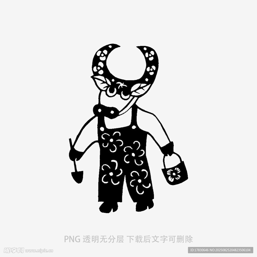 卡通牛形象插画