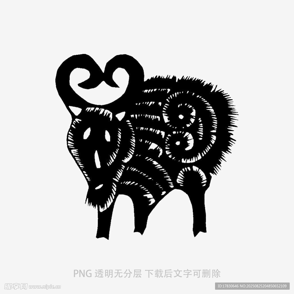 抽象羊形图案设计
