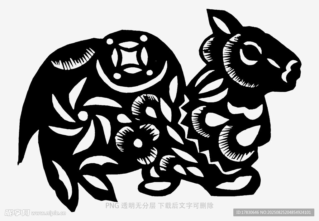传统剪纸风格的生肖羊图案