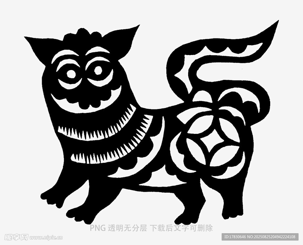传统剪纸风格的神秘瑞兽