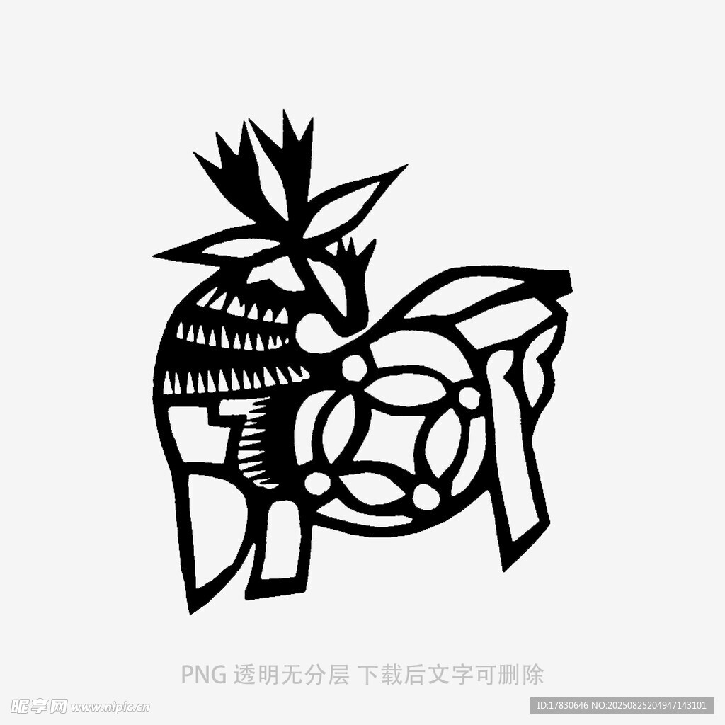 抽象几何风格动物图案