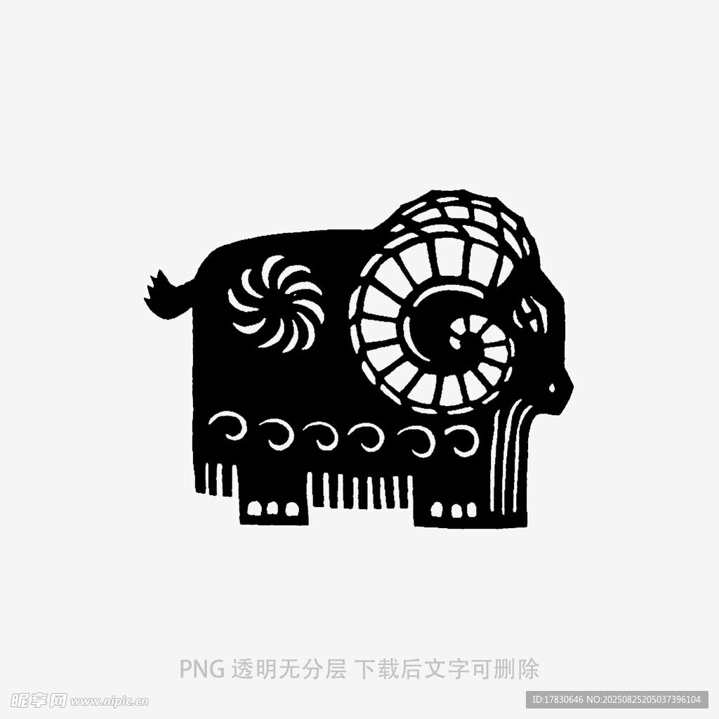 抽象风格牛形图案设计