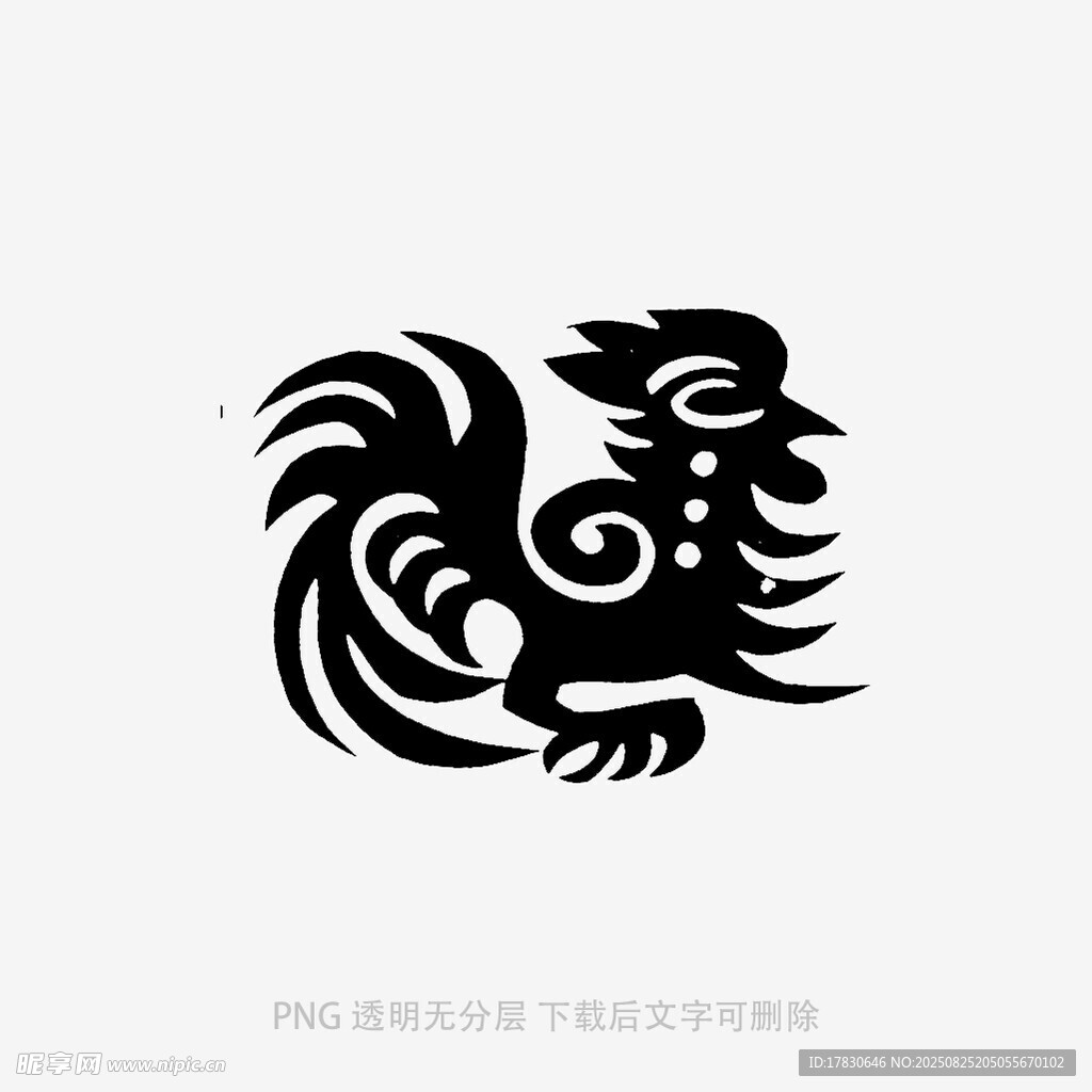 抽象风格公鸡图案设计