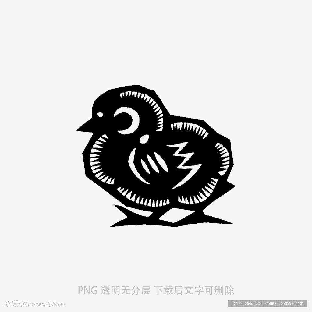 可爱小鸡剪纸图案