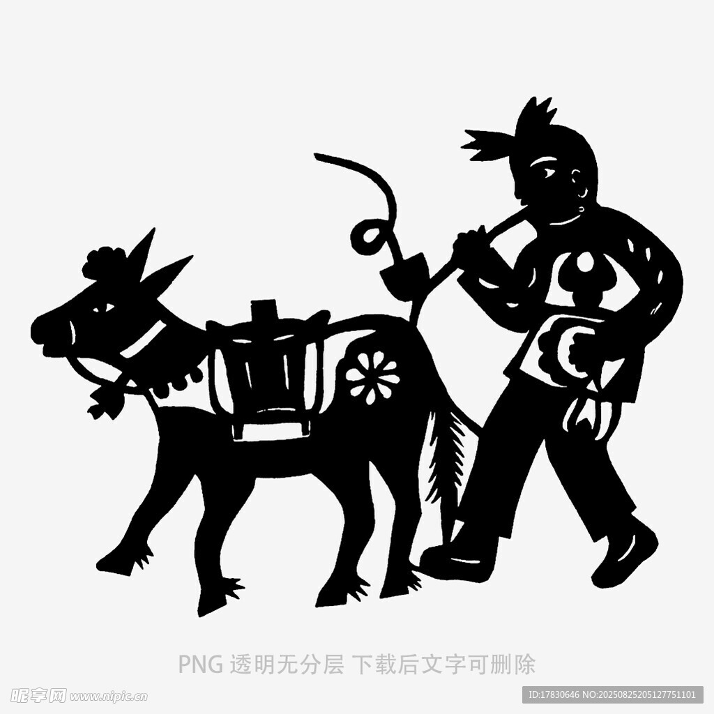 传统农耕剪纸图案