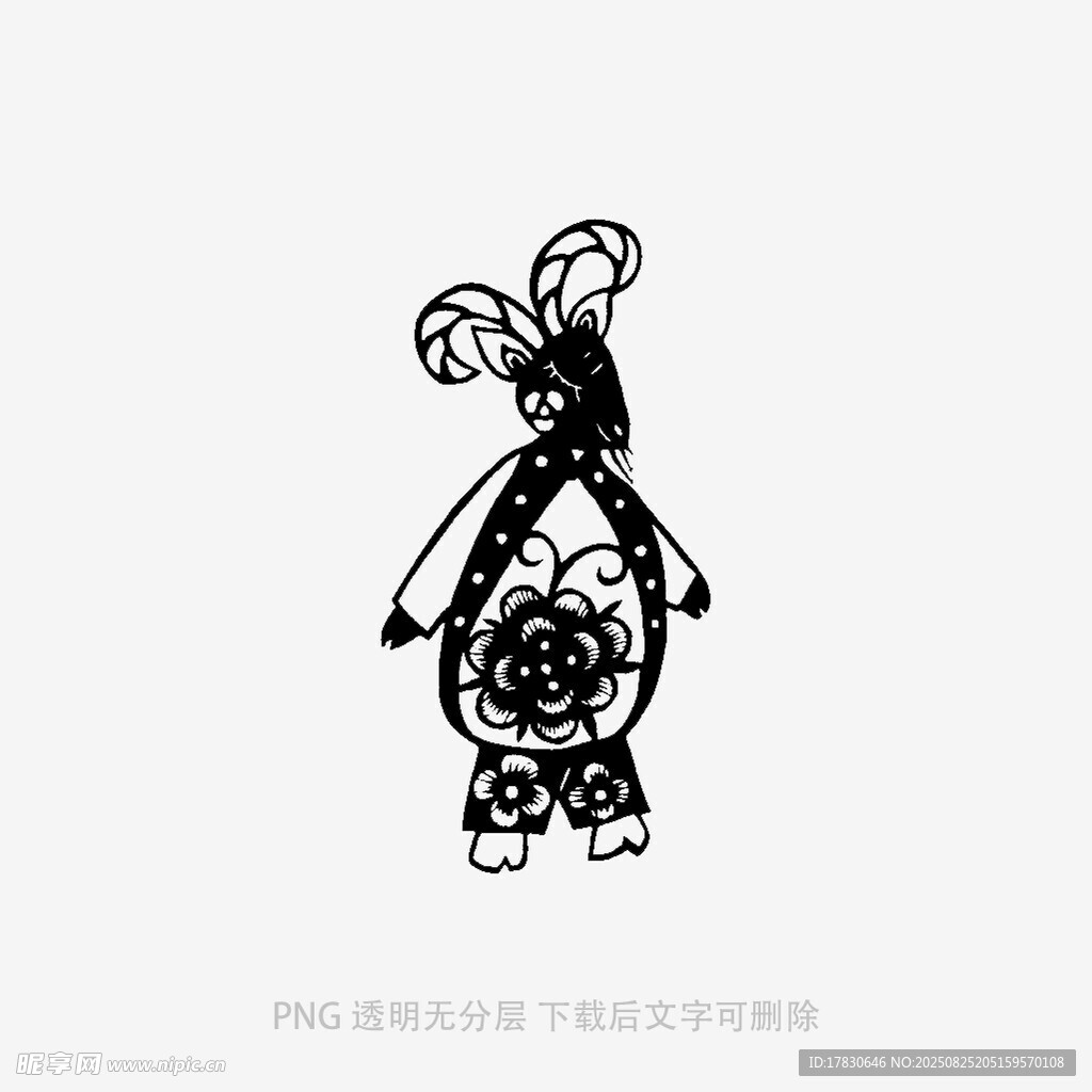 传统剪纸风格人物图案