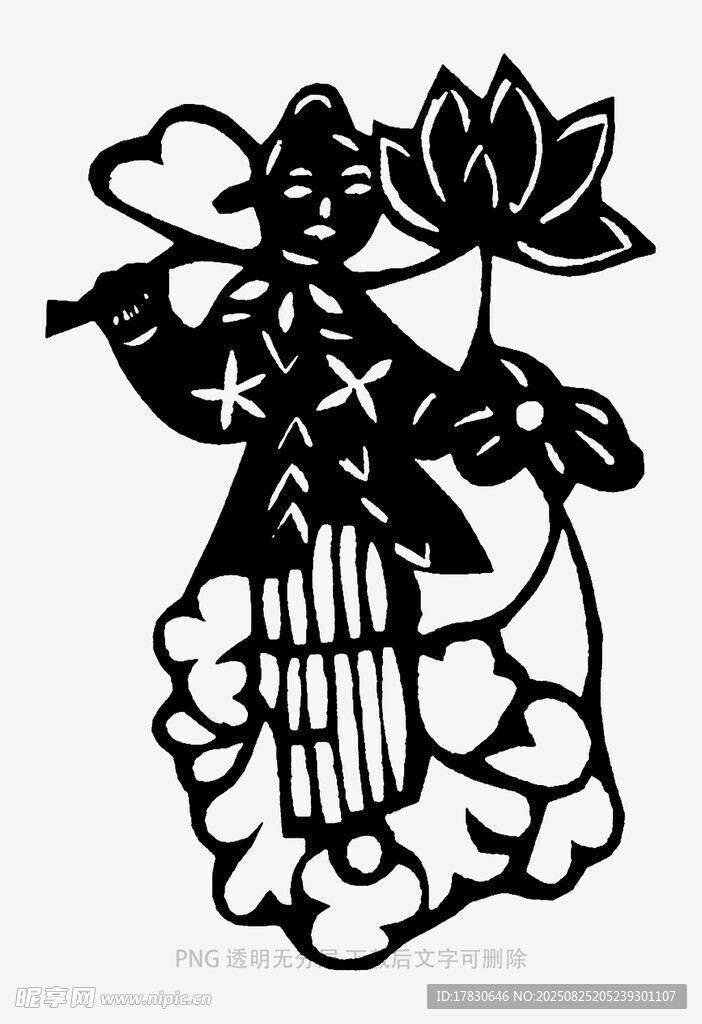 荷花剪纸艺术作品