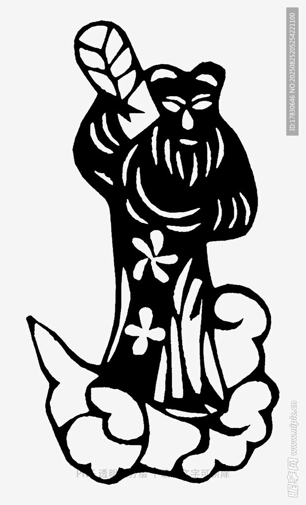 手持卷轴的古代仙人形象