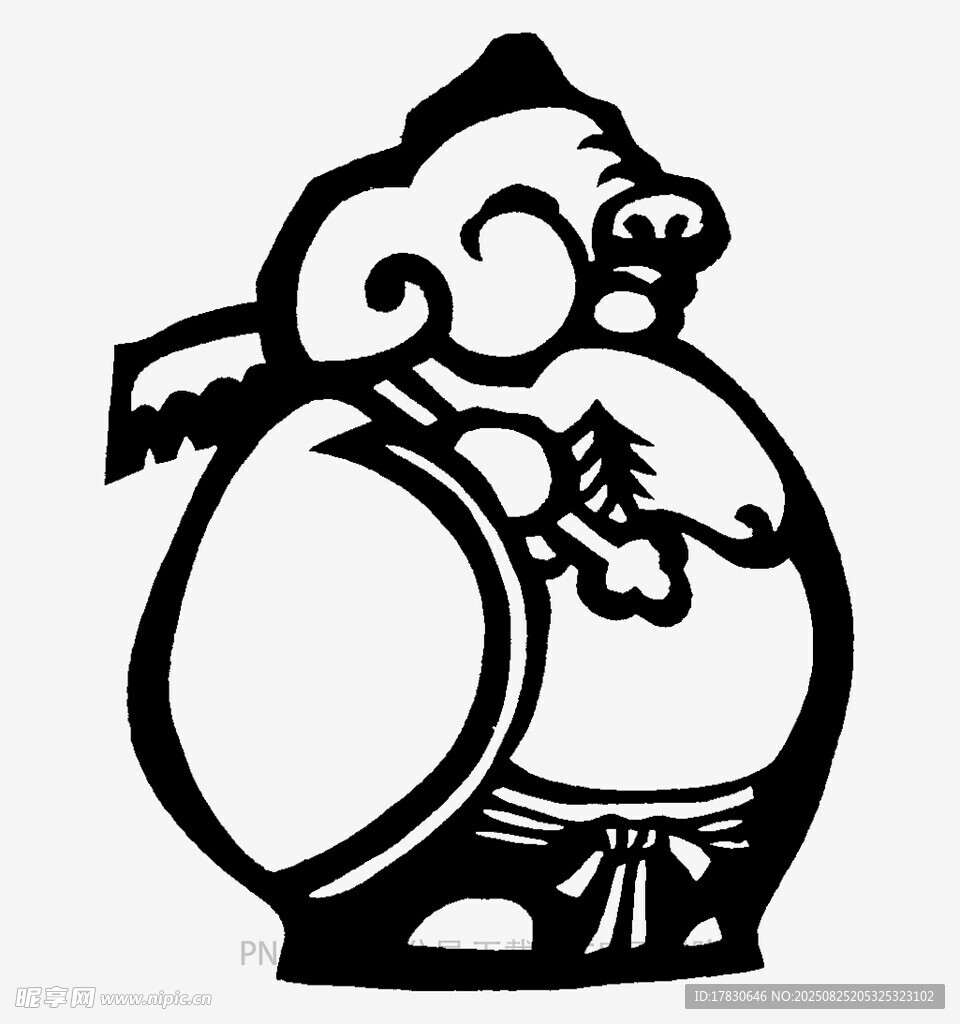 卡通形象敲鼓