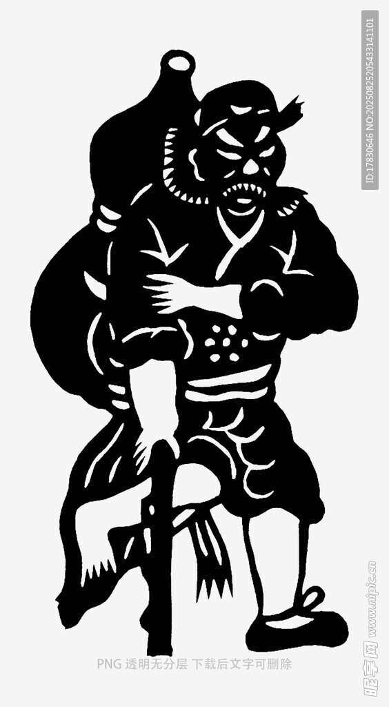 古代武士形象剪纸艺术