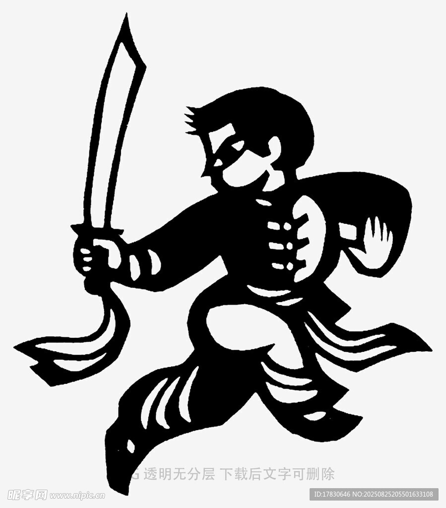 武术少年挥剑英姿