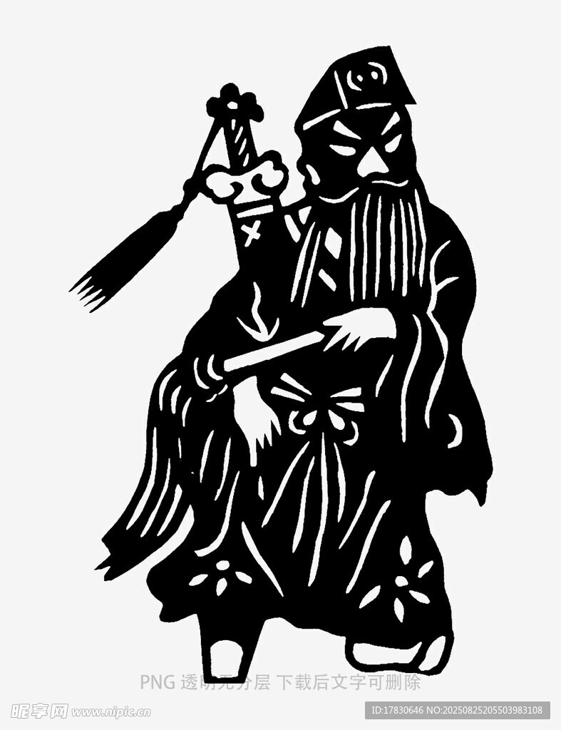 古代侠客形象剪纸艺术
