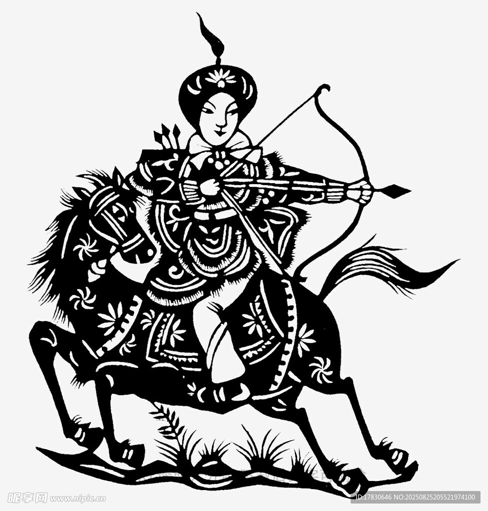 骑马射箭的古代武士