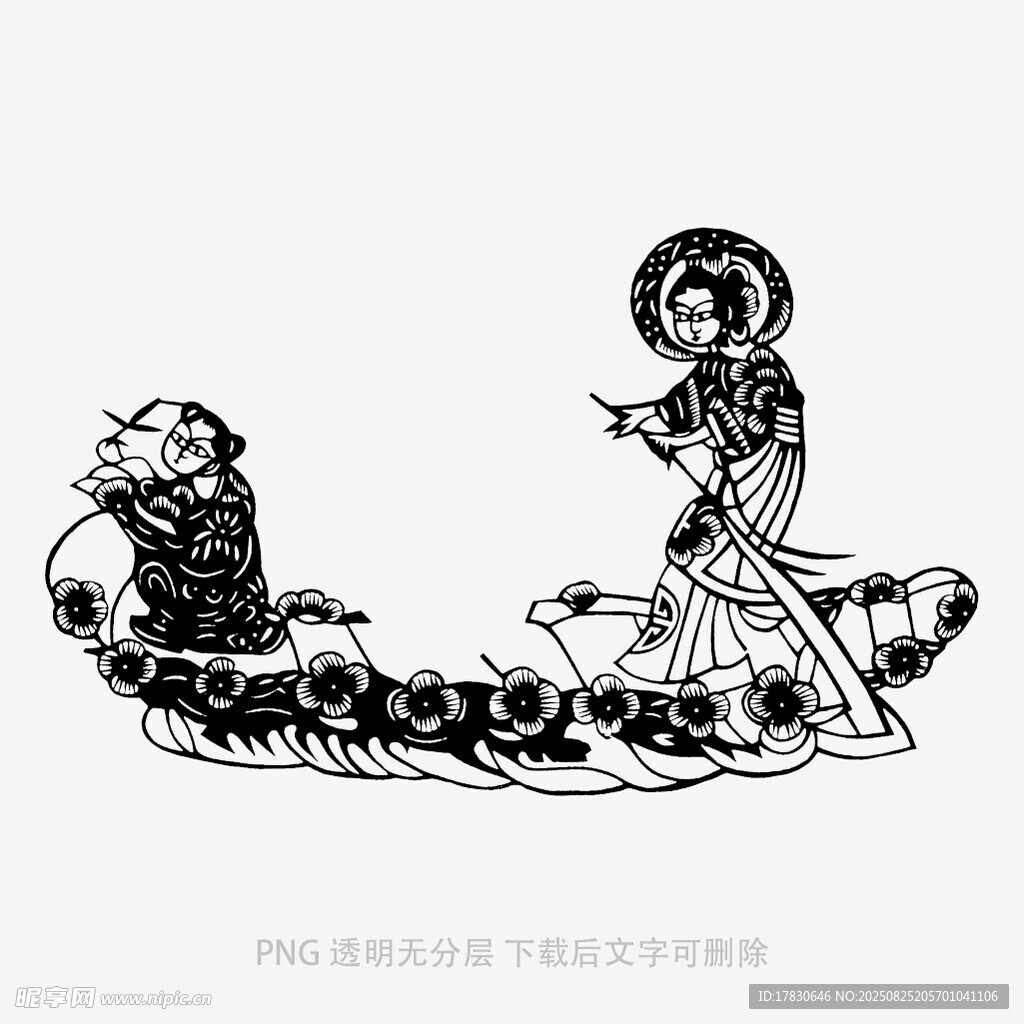 古人乘船图