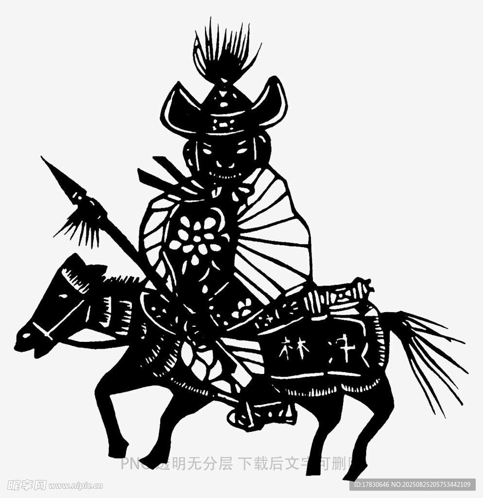古代骑马战将剪影