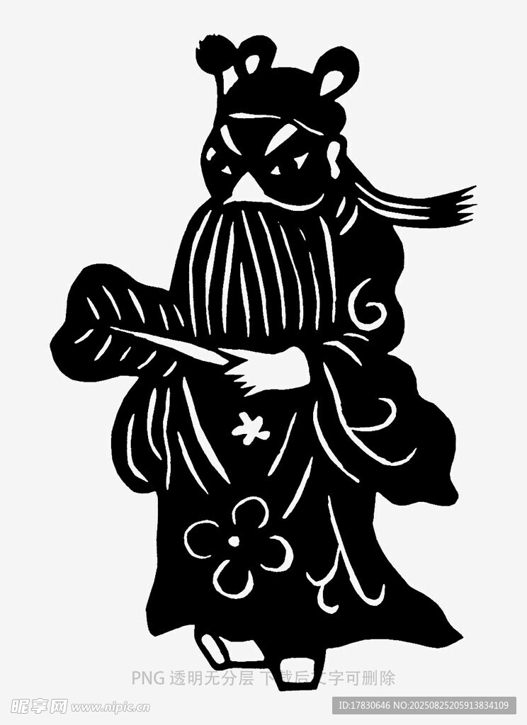 传统剪纸财神形象