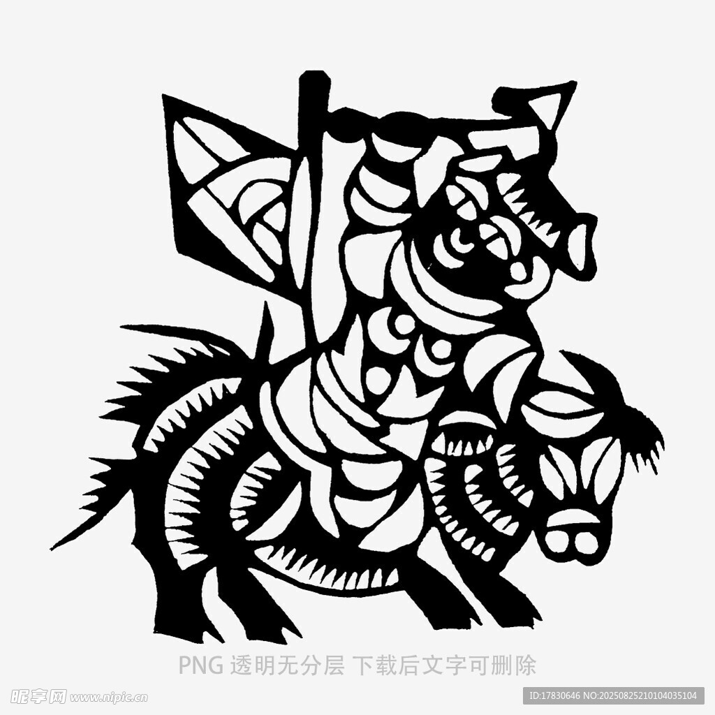 剪纸艺术中的骑兽人物形象