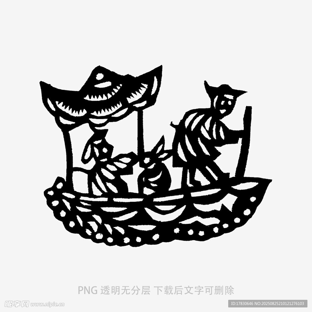 船夫撑船载乘客