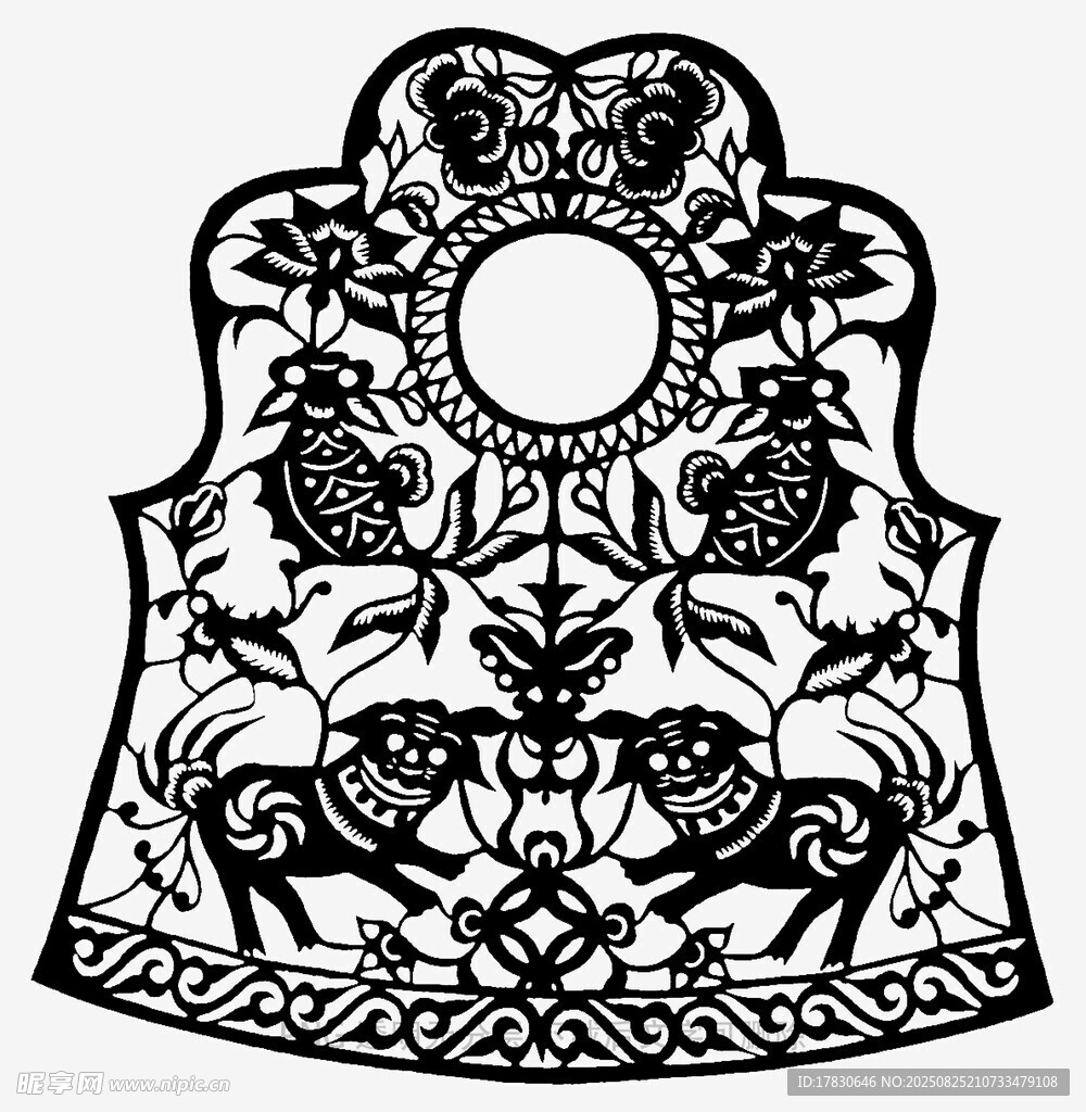 传统中式精美刺绣肚兜图案