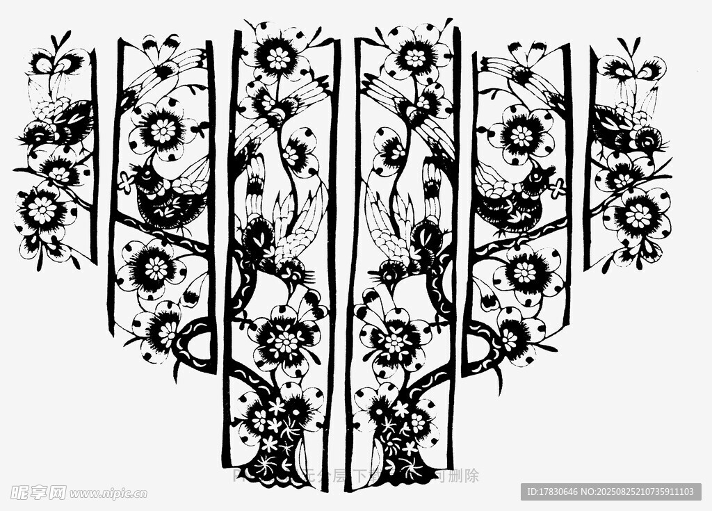 中式古典花纹屏风图案