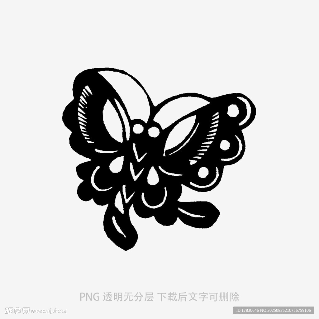 黑色蝴蝶剪纸图案