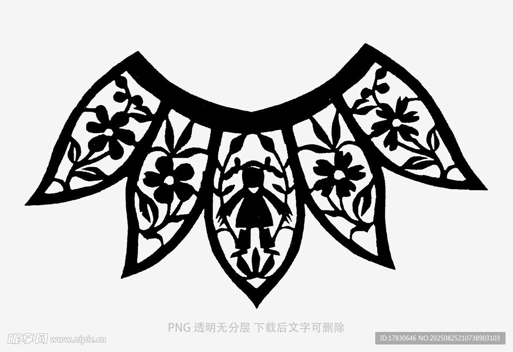 精致花卉蕾丝衣领图案
