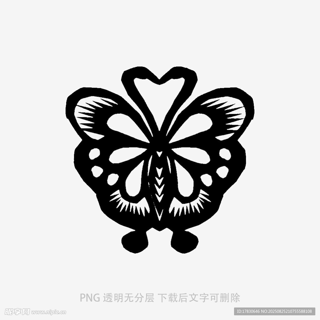 简约蝴蝶剪纸图案设计