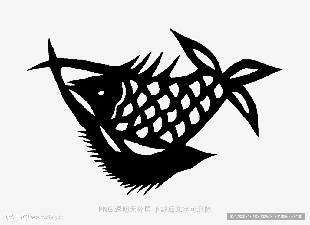 鱼形剪纸图案设计