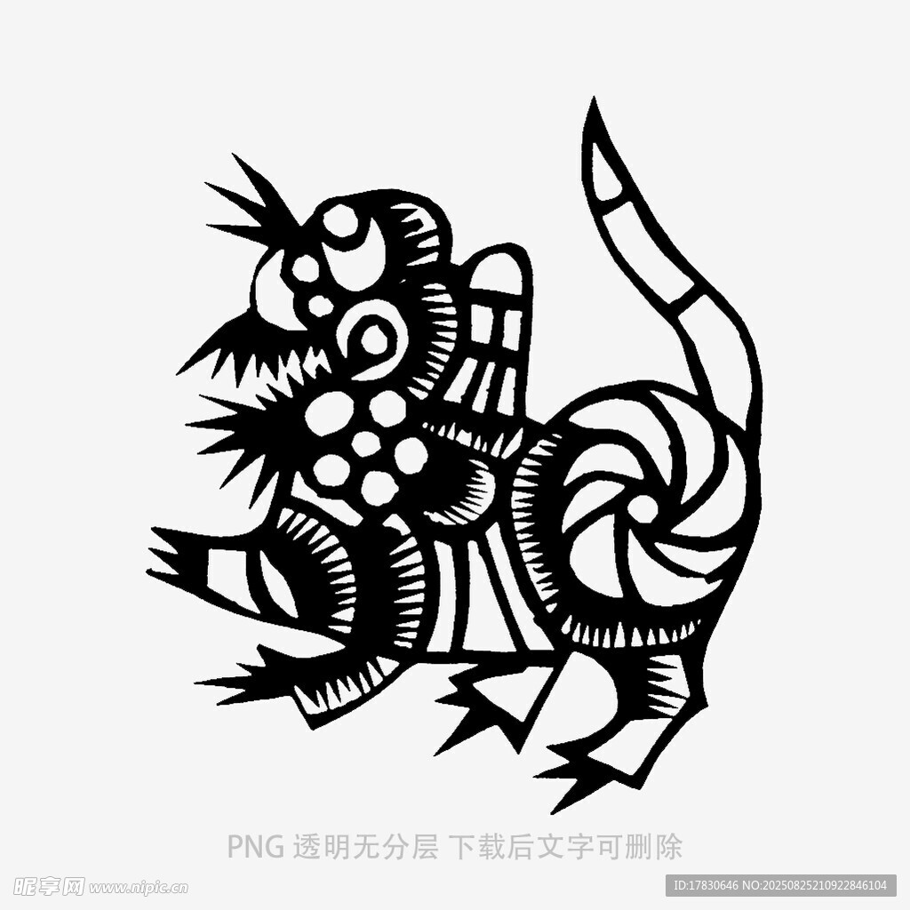 抽象机械风动物造型图案