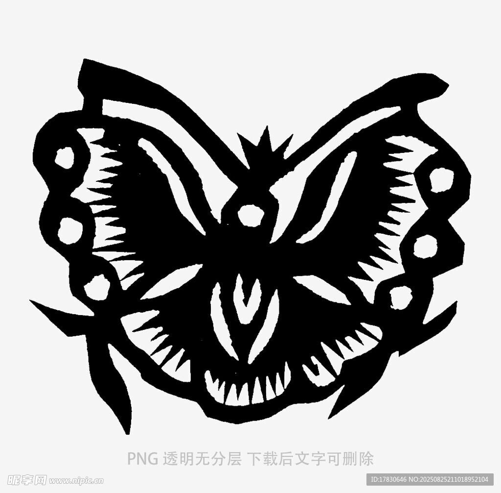 黑色蝴蝶剪纸图案