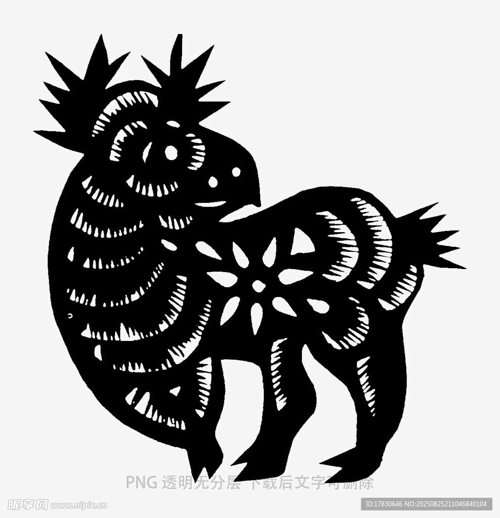 羊形剪纸艺术图案