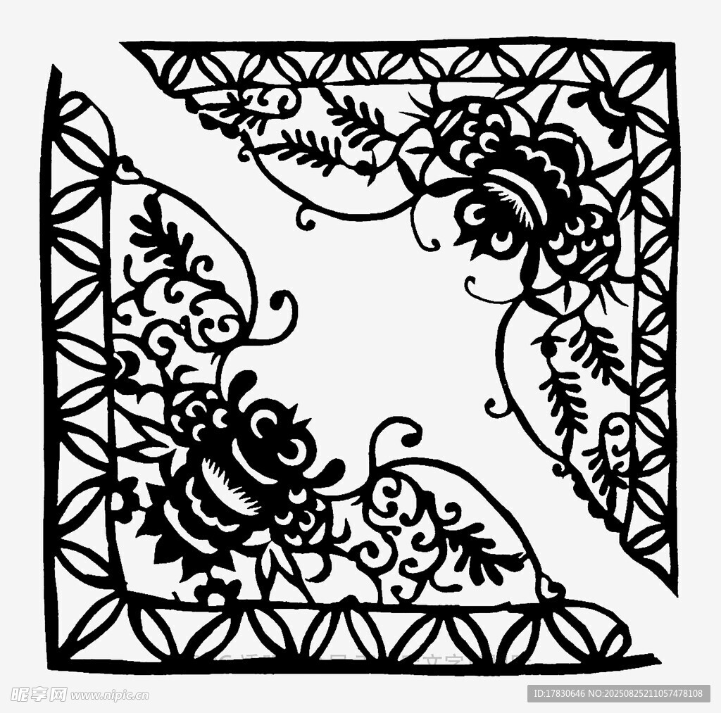 精致黑白蕾丝花边图案