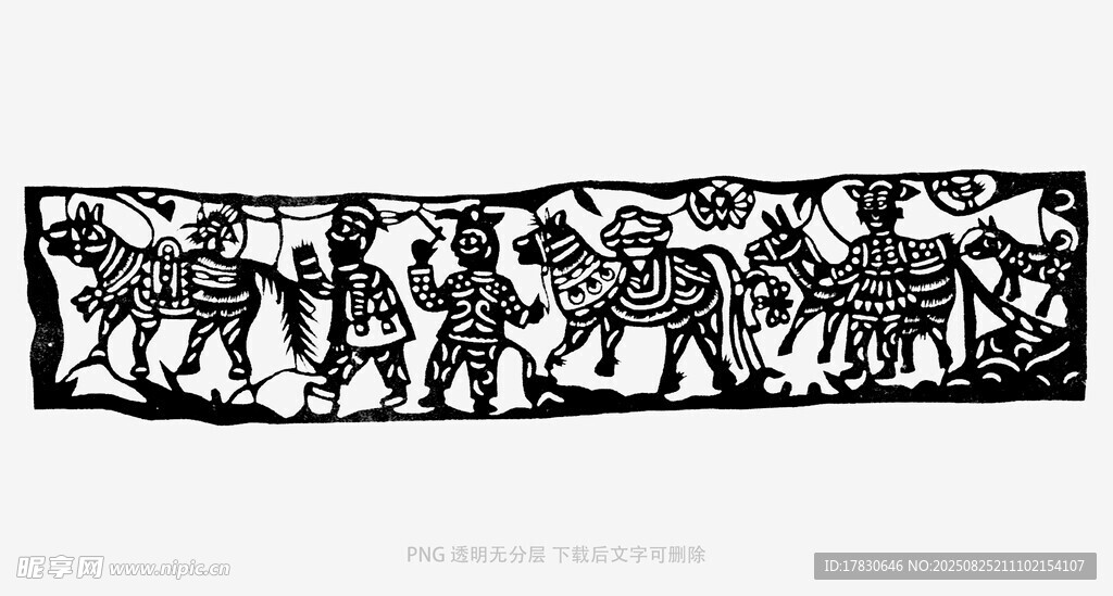 古代战争场景浮雕图案