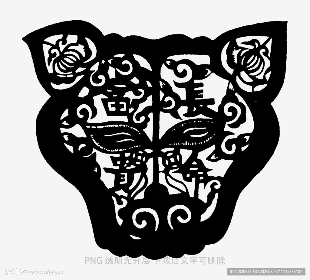 黑猫剪纸艺术图案