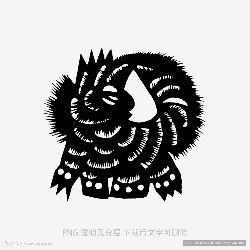 传统剪纸风格的动物图案