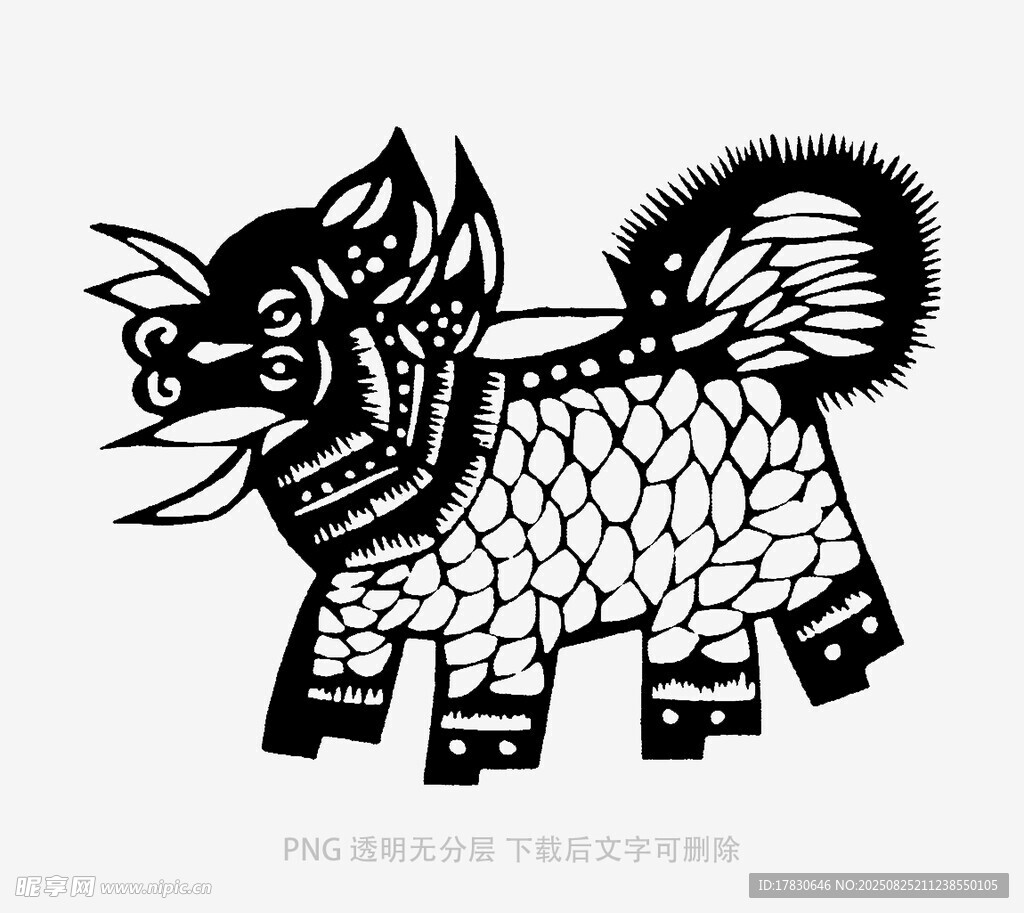 传统神兽麒麟图案设计