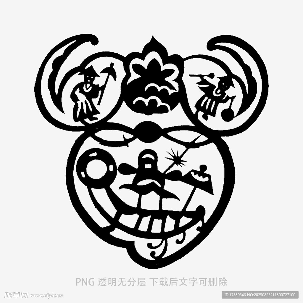 传统剪纸风格的神秘图案