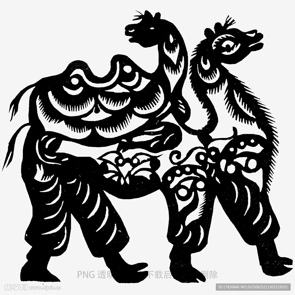 传统剪纸骆驼图案