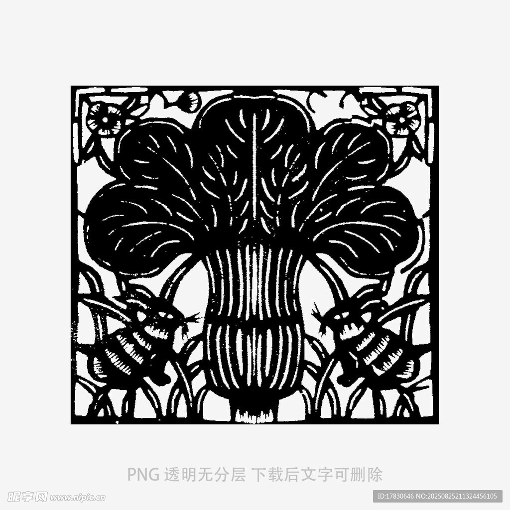 复古花卉图案剪纸艺术
