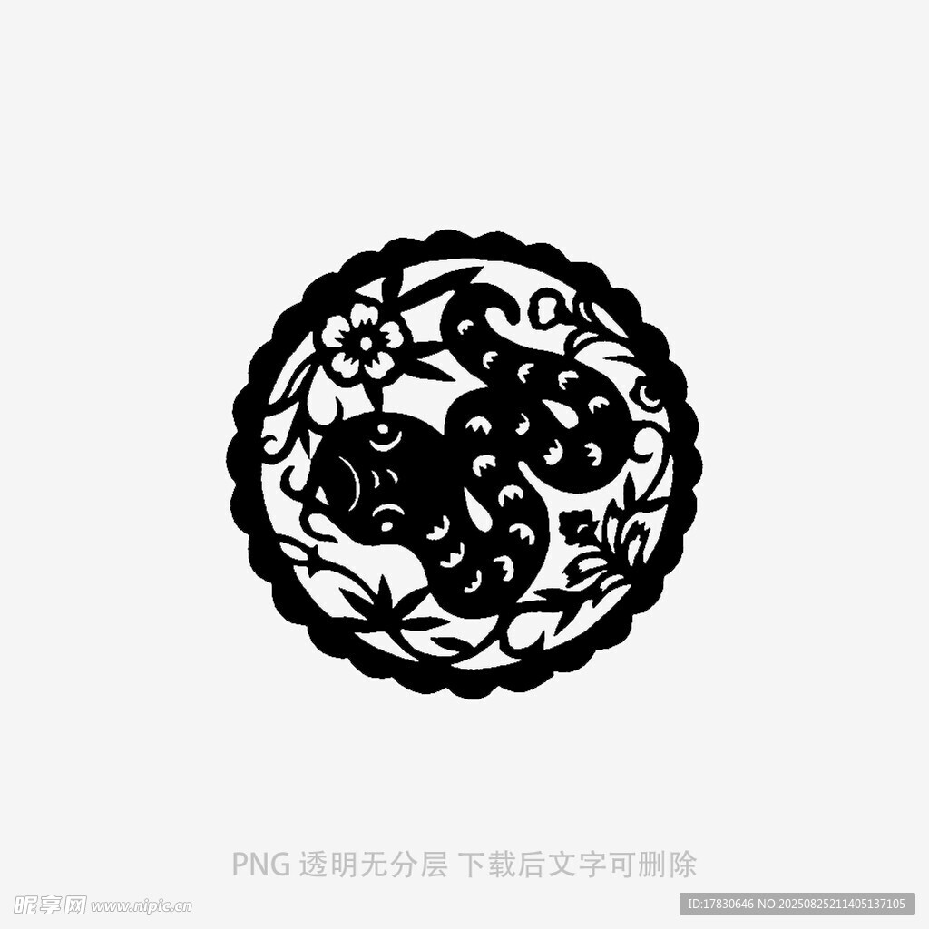 中式传统圆形花纹图案