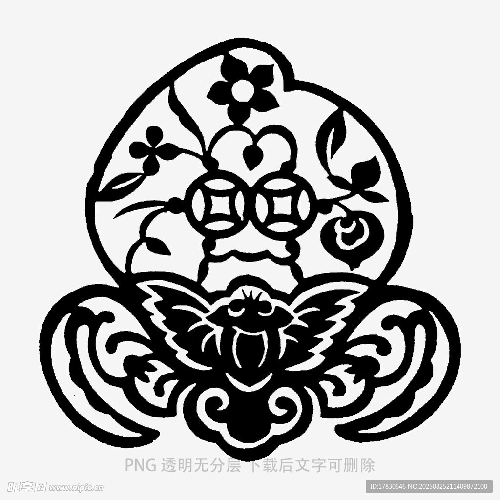 传统剪纸风卡通图案设计