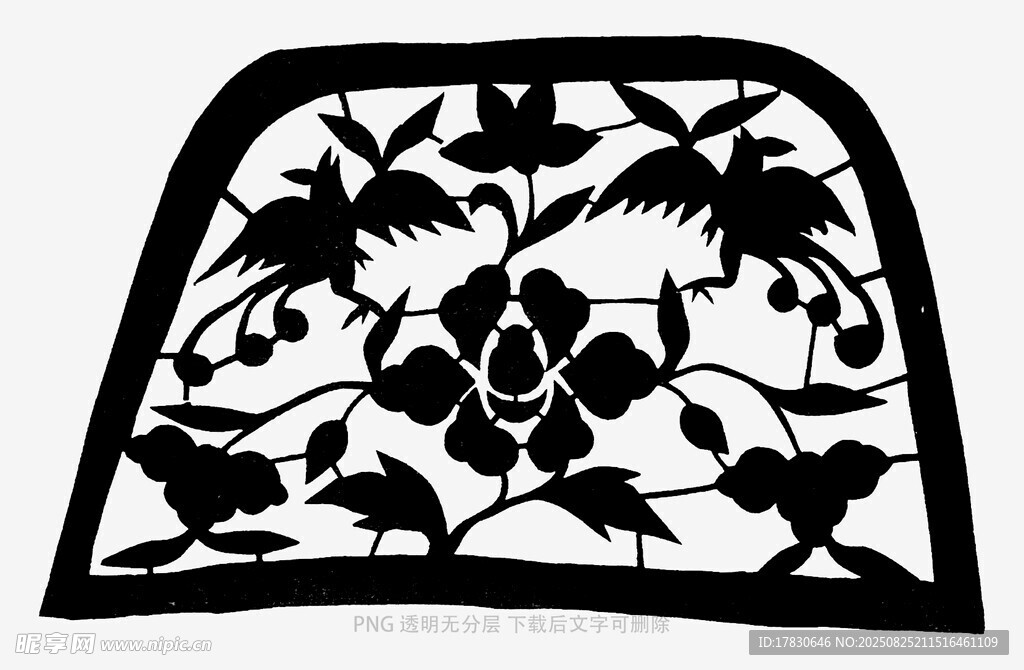 传统剪纸花鸟图案