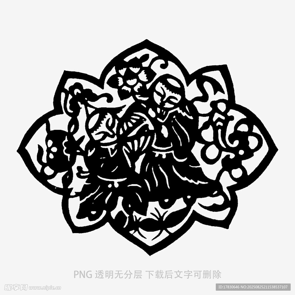 传统剪纸艺术中的人物图案
