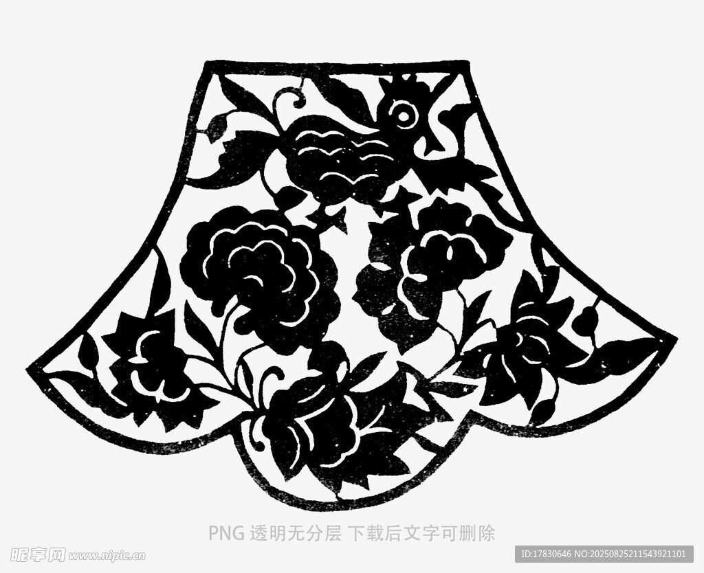 中式花卉刺绣图案设计